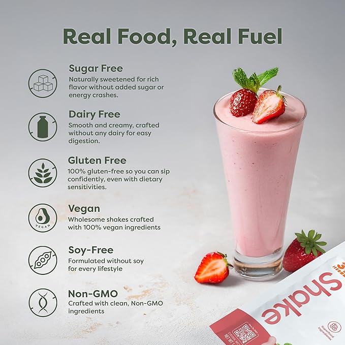 310 Nutrition All-In-One Meal Replacement Shake Powder - Plant-Based Protein Smoothie Blend w/High Fiber, Probiotics & Adaptogens - Low Carb, Vegan, Keto & Paleo Friendly - Strawberry - 14 Srv
