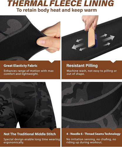 Muezna Men's Thermal Top and Bottom Set Underwear Long Johns Base Layer with Soft Fleece Lined