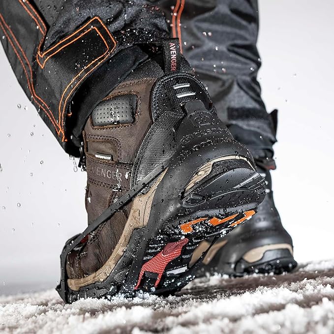 Due North GripPro Spikeless Footwear Traction Aids for Men and Women - for Ice and Snow - Lightweight Full-Foot Rubber Tread