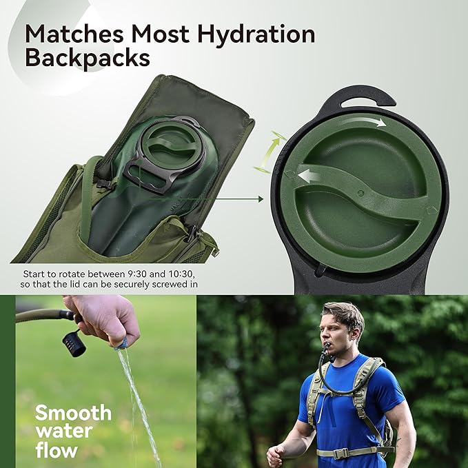 MARCHWAY 2L/2.5L/3L TPU Hydration Bladder, Ultra Durable Water Reservoir Bag with Insulated Tube for Hydration Pack for Cycling, Hiking, Running, Climbing, Biking