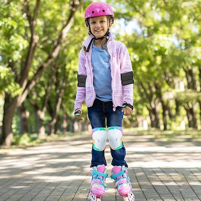 Kids Knee Pads Elbow Pads Set, 7 in 1 Skating Protective Gear Skateboard, Roller Skating, Scooter, Bike Cycling,for Kids 3-8 Years