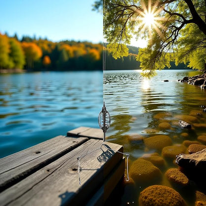 Carp Fishing Feeder Baits Cage, Spring Fish Feeder with Holder, Inline Methods Fishings Tackle Baits Hook Rigs Set Sinkers Cage Feeder Tackle Fishing Sinkers Weights