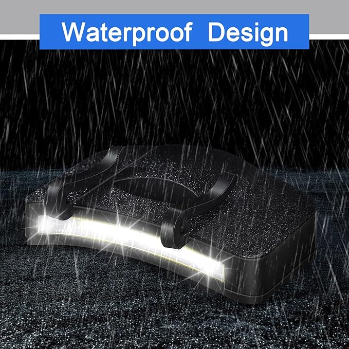 Mudder 4 Pcs Hat Light Clip Cob Cap Lights Clip on Hat Headlamp Battery Powered Cap Brim Lamp Black Waterproof Ultra Bright Headgear Flashlight for Hunting Camping Fishing Hiking