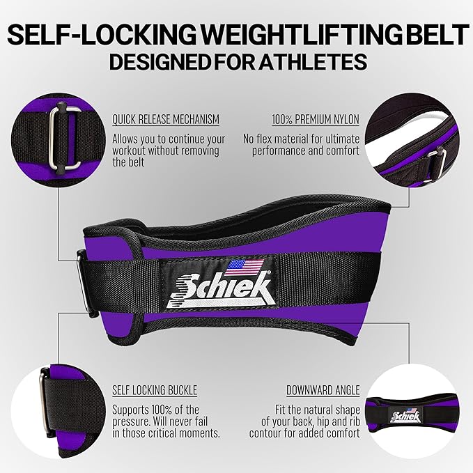 Schiek Sports Model 2004 Nylon 4 3/4" Weight Lifting Belt - Black