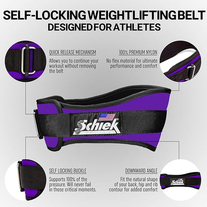 Schiek Sports Model 2004 Nylon 4 3/4" Weight Lifting Belt - Black