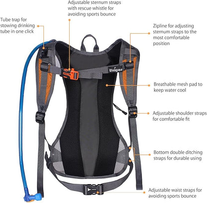 Unigear Hydration Pack Backpack with 70 oz 2L Water Bladder for Running, Hiking, Cycling, Climbing, Camping, Biking