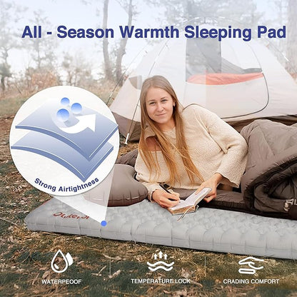 Ultralight Sleeping Pad 28oz, 7.2 R Insulated Inflatable Sleeping Pad, Lightweight Sleeping Mat for Camping, Hiking, Backpacking, Climbing with Inflatable Bag, Regular (70.9 × 23.6in)