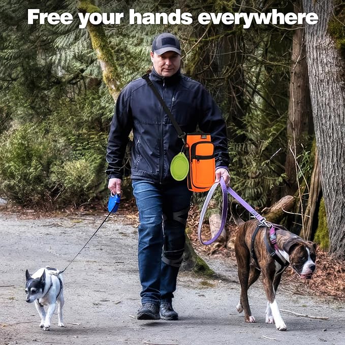 Nuovoware Water Bottle Carrier Bag,25oz/40oz/64oz Bottle Pouch Holder,Adjustable Shoulder Hand Strap 2 Pocket Sling Neoprene Sleeve Sports Accessories for Hiking Travelling Camping