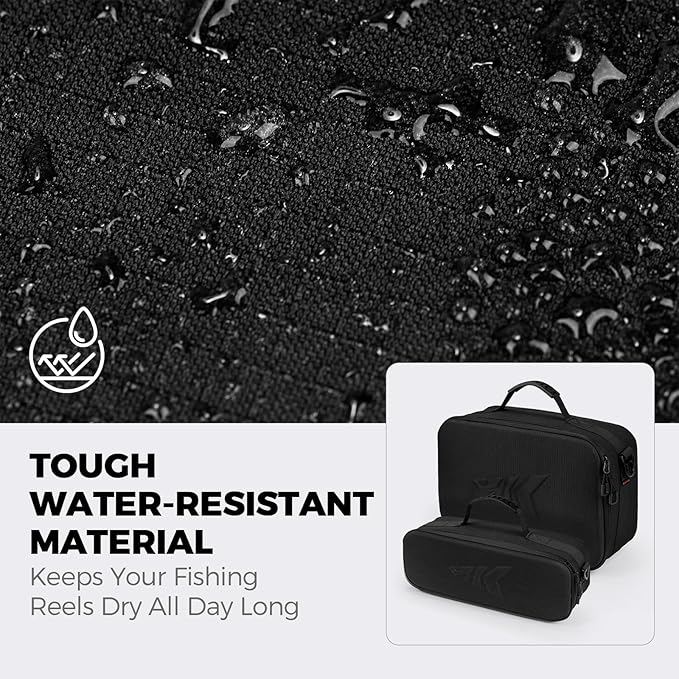 KastKing Fishing Reel Case Medium & Large, Customize Storage, Shockproof Internal Divider Design, Rigid Structural Loadmaster System, Tough and Water-resistant, Keep Reels Protective, Two Size Options