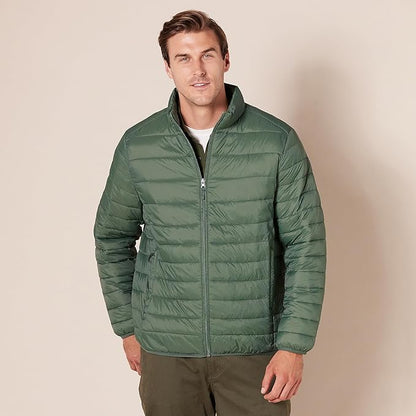 Amazon Essentials Men's Packable Lightweight Water-Resistant Puffer Jacket (Available in Big & Tall)