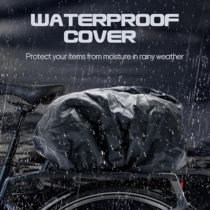 Coolrunner Panniers Bike Bags Bike Rear Rack Bag Bicycle Trunk Bag 27L Bicycle Rack Rear Bag with Rain Cover Bike Saddle Bag for Grocery Shopping Commuter Travel Outdoor Cycling Trip
