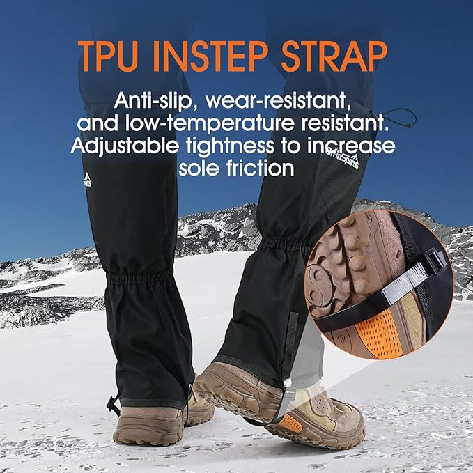 Waterproof Adjustable Leg Gaiters for Men and Women Snow Boot Gaiters for Hiking in Hunting Sand and Mud Mountain Climbing or Snowshoeing