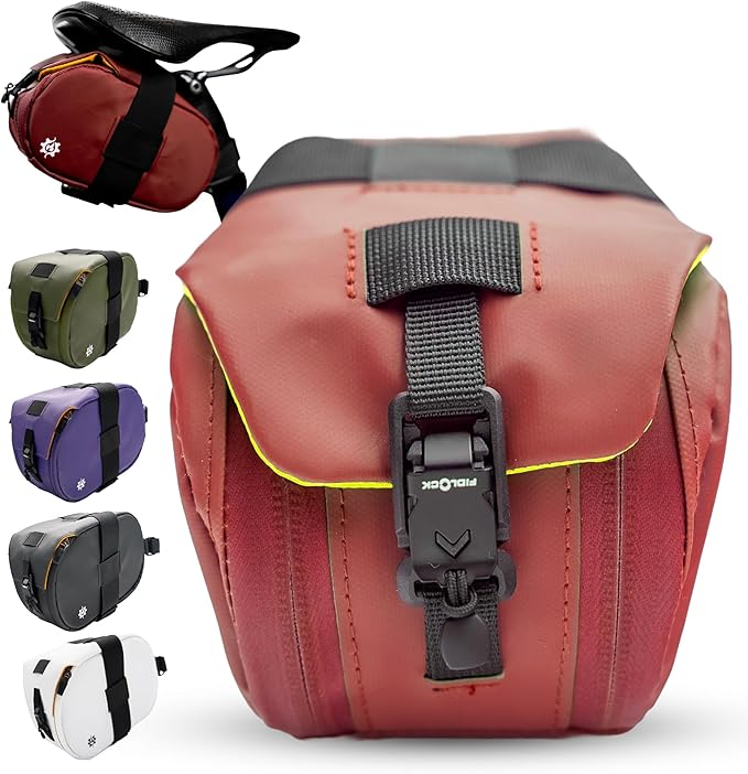 Lumiere & Co. Maximus Magnetic Bike Seat Bag – Quick-Attach Saddle Bag with AquaGuard Zippers, Secure Under-Seat Storage for Cycling Gear & Accessories