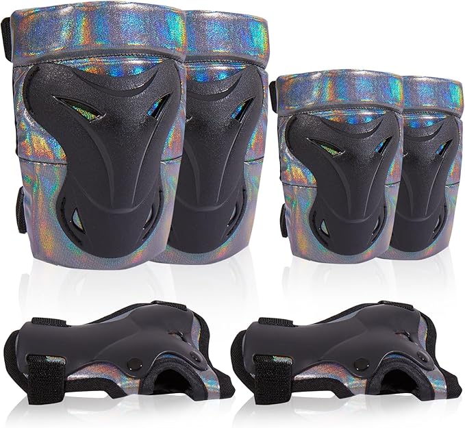 Bienbee Knee Pads for Men, Knee Pads Wrist Guard Knee and Elbow Pads Adult Protective Gear Set for Skateboard, Roller Skating, for Women Men Youth Adult Kids