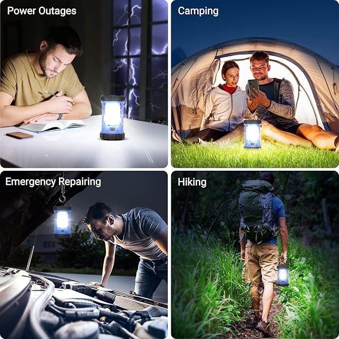 Camping Lantern, 3200LM LED Lanterns for Power Outages, 4600mAh Phone Charger & Rechargeable Lantern, 5 Light Modes Lantern Flashlight for Hurricane/Emergency/Storm, CT CAPETRONIX Camping Accessories