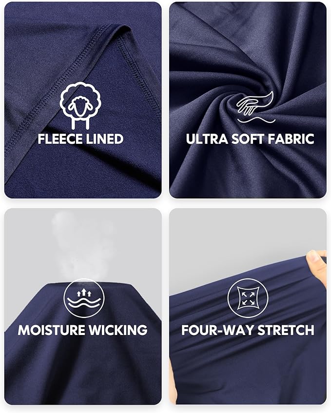 CL convallaria Thermal Underwear for Men Long Johns Fleece Lined Hunting Gear Set Base Layer for Cold Weather XS-4XL