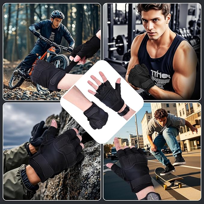 Weight Lifting Gloves, Gym Gloves for Men and Women, Full Palm Protection for Sports, Weightlifting, Training, Cycling, Pull-Ups, Rowing, and Mountaineering