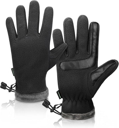 Winter Warm Gloves for Women - Fashion Style Windproof Cuffs Soft fleece - Touchscreen Thermal Flexible Gloves