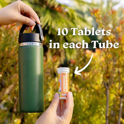 Drinklits Ginger-Lime & Orange Electrolyte Tablets (4) Tube Bundle | Daily Hydration Combo Pack | Delicious Natural Flavors - 0g Sugar | 40 Servings - 10 Tablets Per Tube