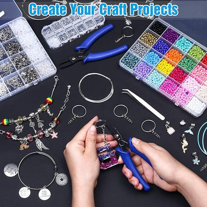 Split Ring Pliers for Jewelry Making, Evatage 2Pcs Jump Ring Opening Pliers for Opening Split Ring or Key Chain, Opener Tools for Jewelry Beading Repair Making Supplies