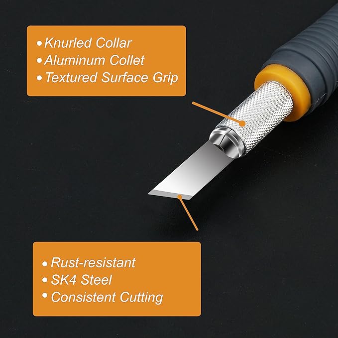 MulWark 136-Piece Precision Hobby Knife Set with Blade Storage Magnetic Handle - Portable Exacto Knife for Modeling & Crafting, Includes Chiseling, Stencil Edge & Fine Point Blades, 120#11 Blades