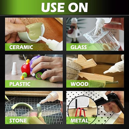 Medium Super Glue Liquid, All Purpose CA Glue with Anti-Clog Cap & Microtips for Woodworking, 3D Printing, Aquarium, Crafts, Plastic – Instant Cyanoacrylate Adhesive Repair Shoe, Ceramic, Glass
