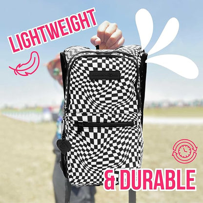 Kandies World Reflective Festival Hydration Pack - 2L Water Bladder for Raves, Hiking, Biking, Running, and More (with Anti-Theft Pocket)