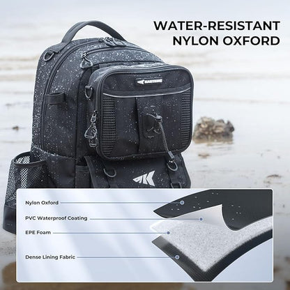 KastKing BaitSpace 50L Fishing Tackle Backpack with Removable Bait Binder,2 Rod Holders Storage Fishing Gear and Equipment