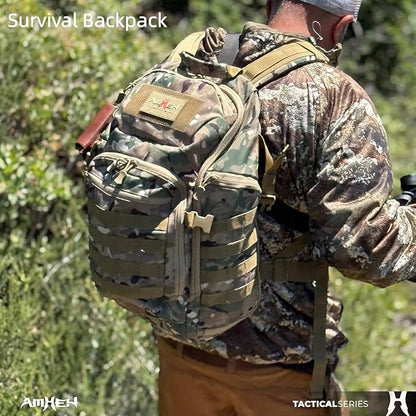 32L Military Tactical Backpack Assault Pack | Fit 17 Inch Laptop, Hiking, Survival, Travel, Work, Daily Use (Camo)