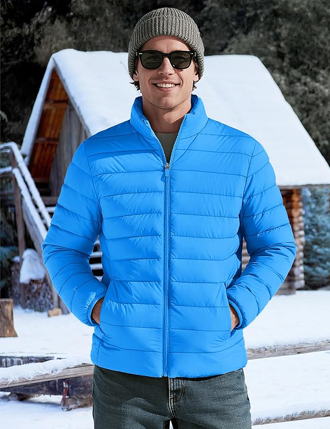 TACVASEN Men's Lightweight Puffer Jacket Winter Quilted Puffy Jackets Warm Water-Resistant Windproof Insulated Coats