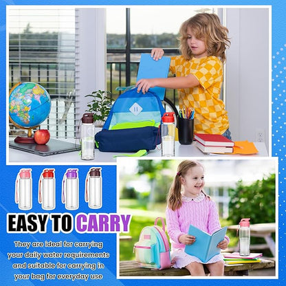 Mifoci 20 Pieces Water Bottle Bulk 17 oz Plastic Water Bottles Bulk Gym Sports Adults Reusable Large Bottles with Leak Proof Flip Top for Party Outdoor(Regular Style,Vibrant Color)