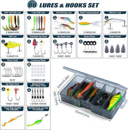 Goture Fishing Rod and Reel Combos-Telescopic Fishing Pole Spinning Reel Lures Set with PC Hard Shell Suitcase, Telescopic Rod Reel Combo Kit for Starter Travel Saltwater, Gifts for Men