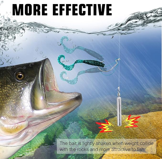 AMYSPORTS Drop Shot Weights Fishing Lead Drop Saltwater Fishing Weight Freshwater Drift Sinker Fishing Weight Bass Rig Cylinder Removable Catfishing