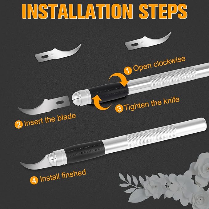 100 Pack Exacto Knife Blades #28, Hobby Knife Blades, Craft Knife Blade Replacement Blade with Storage Box for Craft Scrapbooking Supplies Caving Stencil