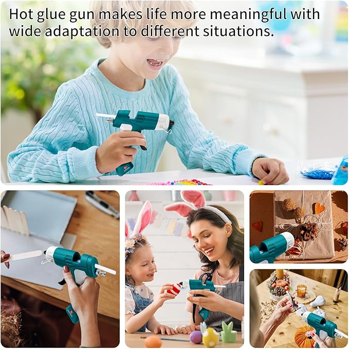 Cordless Hot Glue Gun,20W Hot Glue Gun with 30 Glue Sticks & 2600mAh Type-C Rechargeable,90S Fast Heating Cordless Mini Glue Gun for Crafts,School DIY,Arts,Home Repair