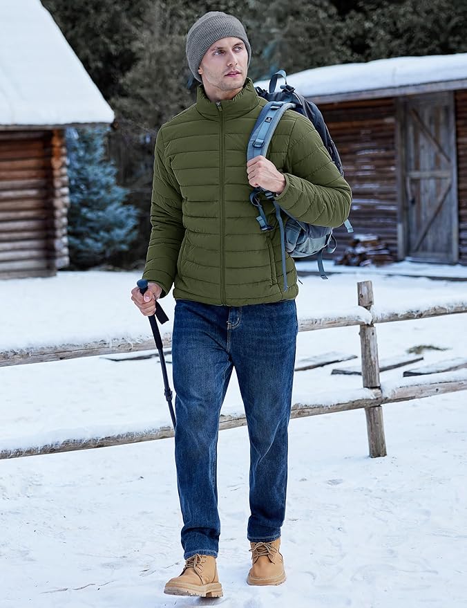 TACVASEN Men's Lightweight Puffer Jacket Winter Quilted Puffy Jackets Warm Water-Resistant Windproof Insulated Coats