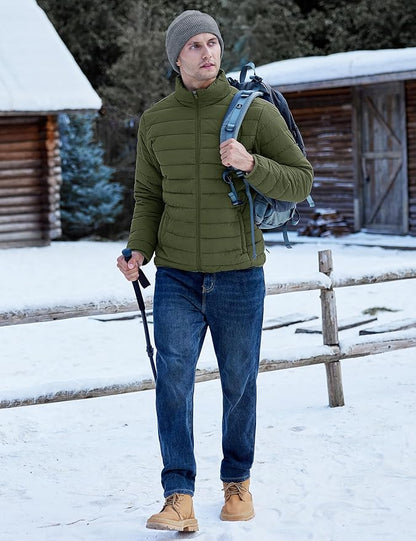 TACVASEN Men's Lightweight Puffer Jacket Winter Quilted Puffy Jackets Warm Water-Resistant Windproof Insulated Coats