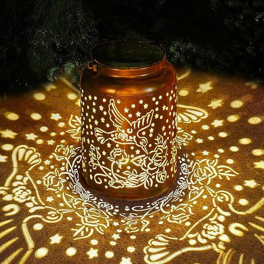 Hummingbird Solar Lanterns Outdoor Waterproof, 14.6'' Large Lamps, Upgraded 2000mAH Battery, Metal Christmas Gift, Birthday Gifts for Women Mom Grandma, Garden Yard Patio Lawn Pathway Decor