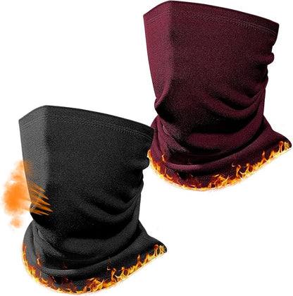 Winter Neck Warmer Gaiter: 2 Pack Thermal Face Cover for Men Women Windproof Fleece Ski Mask for Running Skiing