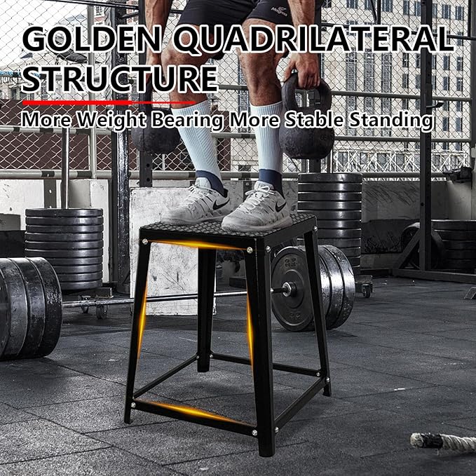 Plyometric Jump Box Set,12/18/24/30 Inch Anti-slip Jump Box Exercise,Red Plyo Box,Steel Step Up Box for Workout,Fitness Step Up Box Jumps for Home Gym Training