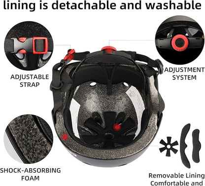 Kids Bike Skateboard Helmet Pad Set,Toddler Cyling Protective Gear Knee & Elbow Pads Wrist Guards for 5-8-10-12-14-16 Years Girls Boys Bicycle Scooter Roller Skate Inline Skating Rollerblading