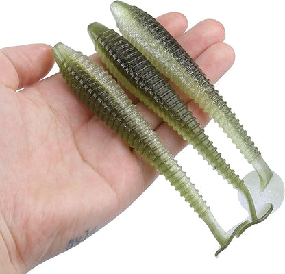 RUNCL Swimbaits Paddle 10/20/30/40PCS, 5/4/3/2 Inchs Paddle Tail, Soft Lure for Trout Crappie Bass, Durable Plastic Bait Swimmer for Saltwater/Freshwater, Fishing Lover's Gift