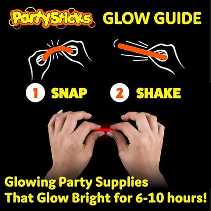 PartySticks Mini Glow Sticks 200 Pack Glow-in-the-Dark Small, for Easter Eggs, 5 Colors, Neon Light Sticks Bulk Party Favors, Easter Basket Stuffer Party Pack, Weddings Classroom Decorations Prizes