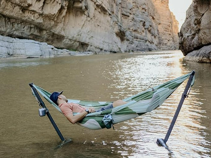 KAMMOK: Roo Double Hammock | Made from Strong & 100% Recycled Water Resistant Ripstop Fabric | Comfortable, Packable, Lightweight (Lifetime Adventure Grade Warranty), Ocean Print