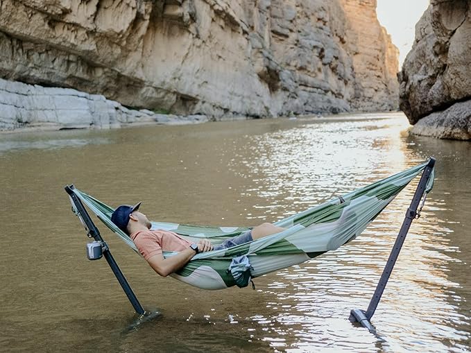 KAMMOK: Roo Double Hammock | Made from Strong & 100% Recycled Water Resistant Ripstop Fabric | Comfortable, Packable, Lightweight (Lifetime Adventure Grade Warranty), Sky Blue