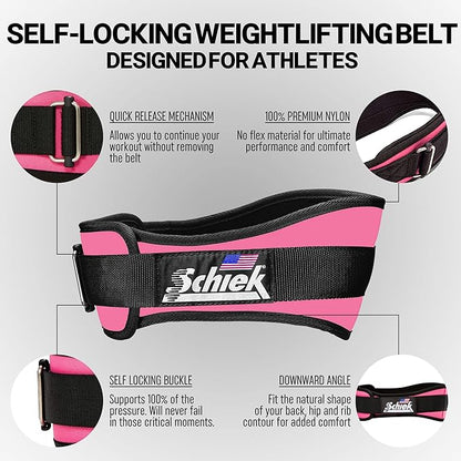 Schiek Sports Model 2004 Nylon 4 3/4" Weight Lifting Belt - Black