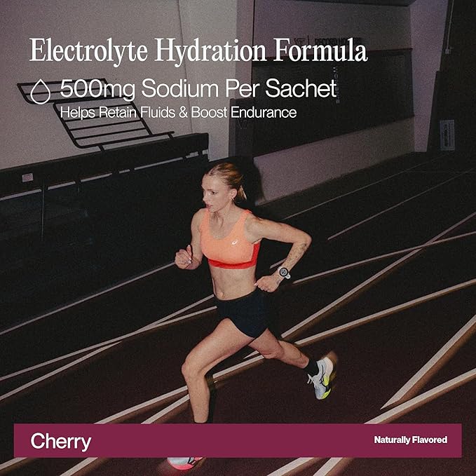 Cadence Sachets Recover Cherry - Carton (5g x 30) Science-Backed Overnight Hydration & Sleep Blend | Zero Caffeine | Vegan, Keto & Paleo Friendly | Sodium, Potassium & Magnesium for Recovery