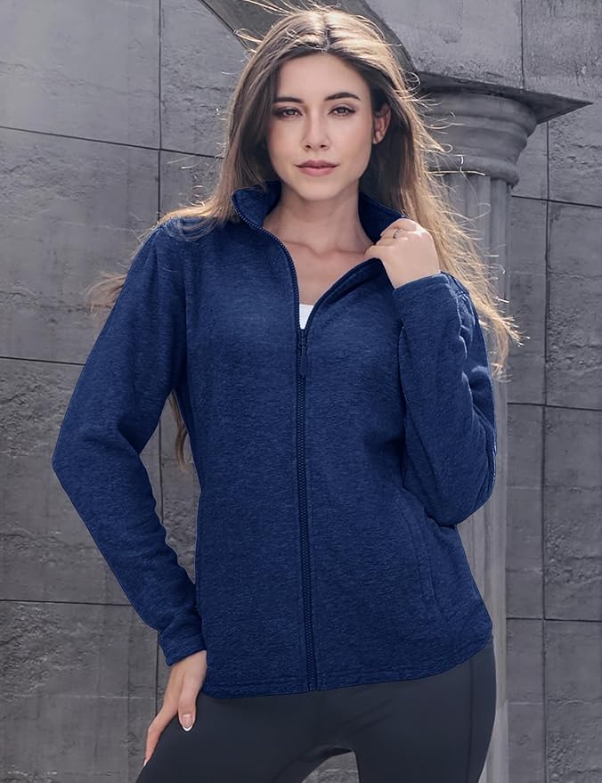 MAGCOMSEN Fleece Jacket Women Zip UP Lightweight Soft Polar Warm Winter Jackets for Women with Pockets Outdoor Hiking