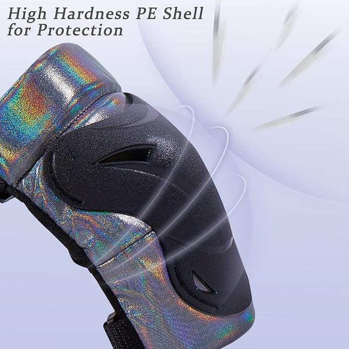 Bienbee Knee Pads for Men, Knee Pads Wrist Guard Knee and Elbow Pads Adult Protective Gear Set for Skateboard, Roller Skating, for Women Men Youth Adult Kids