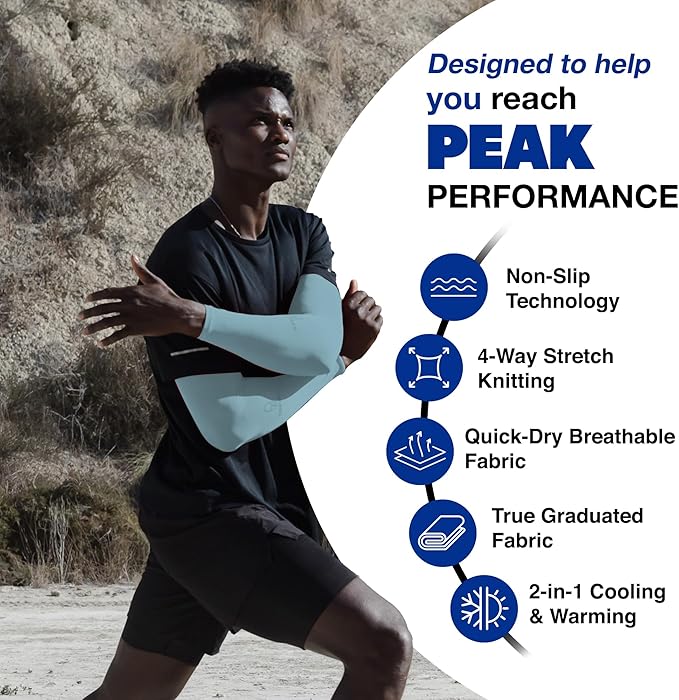 ARMORAY Arm Sleeves for Men or Women - Tattoo Cover Up - Cooling Sports Sleeve for Basketball Golf Football